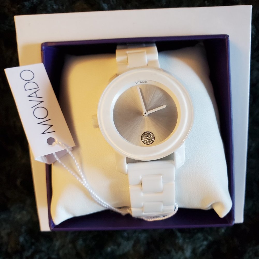 Movado White Bold Ceramic Watch